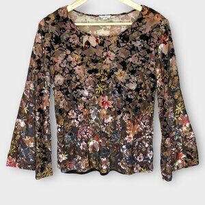 🦜 Tribal Jeans Boho Top with bell sleeves size PS